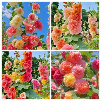 Outdoor Hollyhock Seeds, Biennial Flower Seeds for Home Landscaping