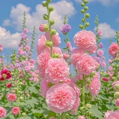 Cold & Heat Resistant Hollyhock Seeds, Low Maintenance Garden Seeds