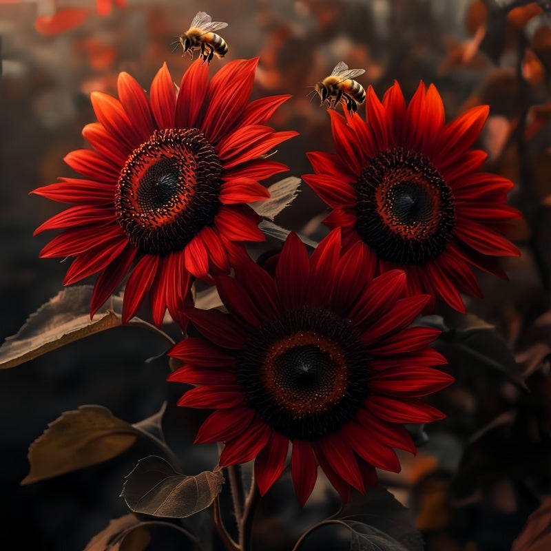 38 Pcs Multicolor Dwarf Sunflower Seeds Variegated Indoor Outdoor Year Round Blooming Sunny Ornamental Plant Decor