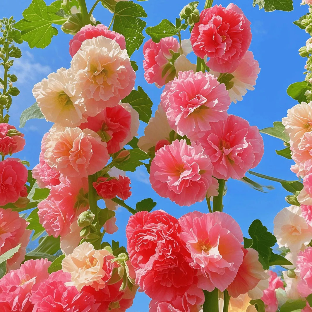 Mixed Color Hollyhock Seeds, Fast Growing Tall Garden Ornaments