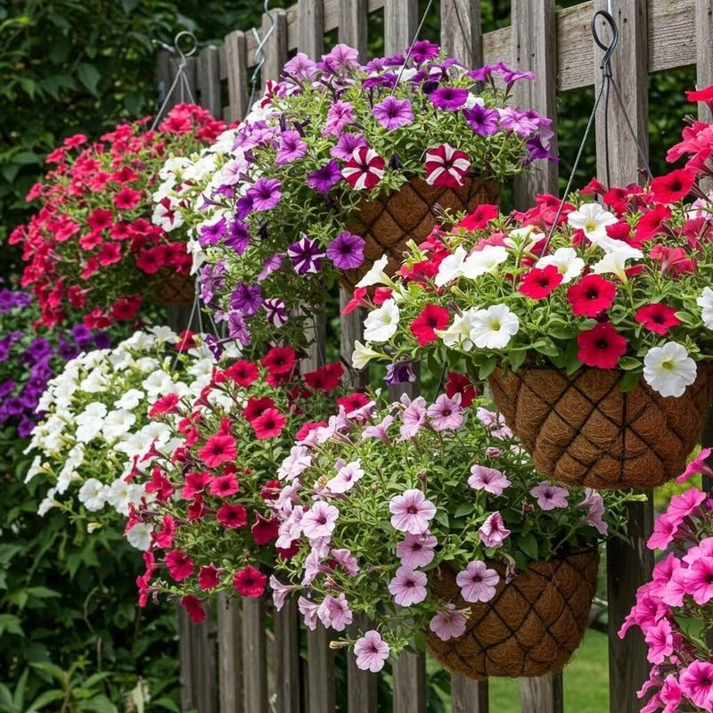Dwarf Petunia Seeds, Compact Blooming Flower Seeds for Small Gardens & Window Sills